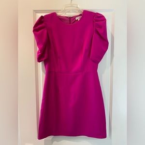 TCEC Puff Sleeve Hot Pink Dress in Size: M